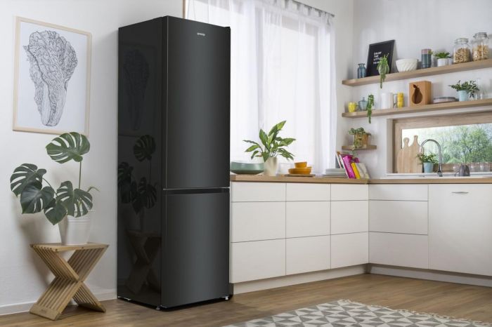 Холодильник з нижн. мороз. камерою Gorenje NRK6202EBXL4 200х60х60см, 2 двері, 235( 96)л, А++, NoFrost+ , LED дисплей, Зона св-ті, чорний