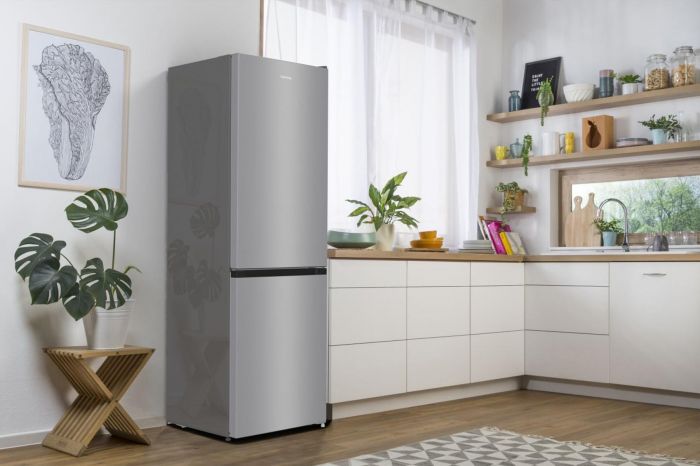 Холодильник з нижн. мороз. камерою Gorenje RK6192PS4, 185х60х60см, 2 двері, 208(112)л, А++, механіч.  упр. , Зона св-ті, Сріблястий