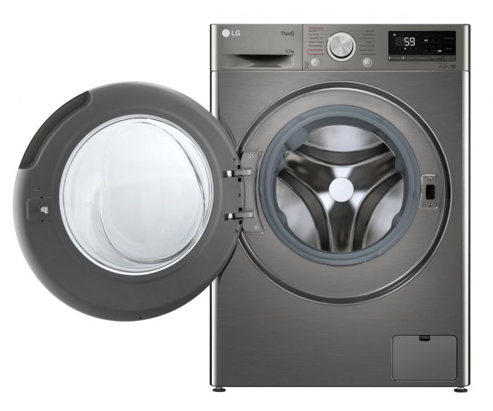 Пральна машина LG фронтальна, 8,5кг, 1200, A+++, 48см, дисплей, пара, інвертор, cріблястий