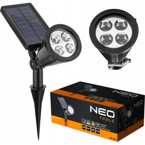 Світильник садовий Neo Tools, живлення від сонячного світла, 180 люмен, 2200 мАг, 3.7В Li-Ion, SMD LED, датчик сутінків, на ніжці, IP44