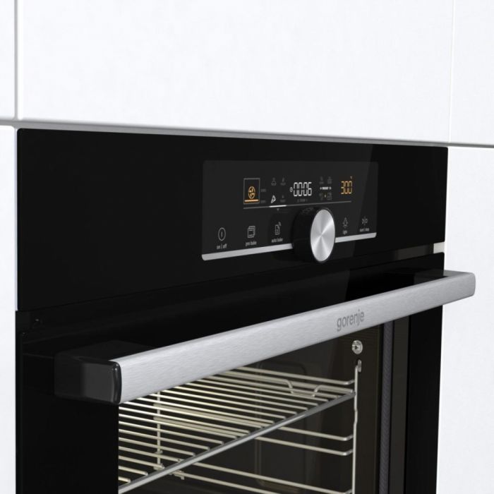 Шафа Gorenje BPSX6747A05BG духова електрична, 77л, A+, дисплей, піроліз, чорний