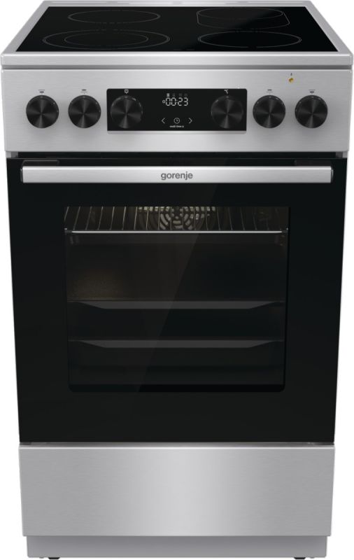 Плита Gorenje GECS5C70XA електрична склокерамічна, 70л, 50x60см, дисплей, програматор, нерж