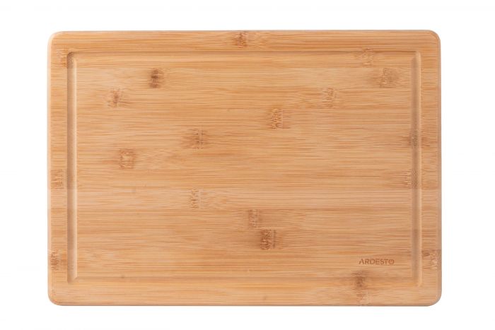 Дошка кухонна Ardesto Midori з жолобом, 35.5*25*1.5 см, бамбук