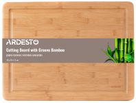 Дошка кухонна Ardesto Midori з жолобом, 40*30*1.9 см, бамбук