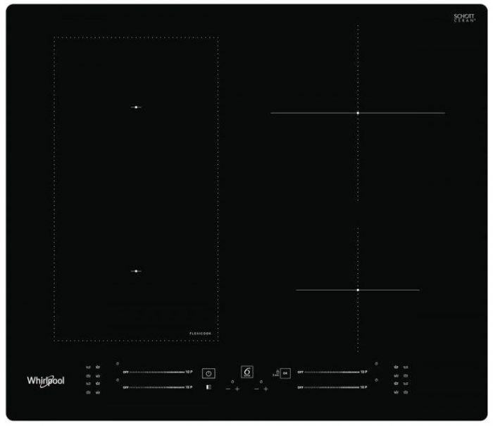 Варильна поверхня Whirlpool індукційна, 60см, розширена зона, чорний