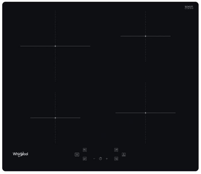 Варильна поверхня Whirlpool індукційна, 60см, розширена зона, чорний