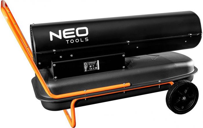 Теплова гармата дизель/гас Neo Tools, прямого нагріву, 50кВт, 720м2, 1100м3/год, колеса, IPX4, чорний, 22.7кг