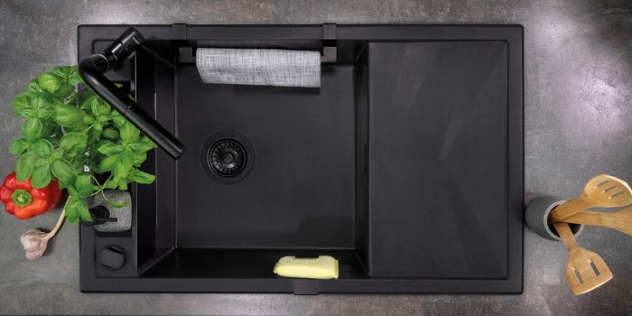 Набір аксесуарів Deante Magnetic для кухонної мийки, чорний