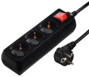 Мережевий подовжувач Hama 3XSchuko 3G*1.5мм ws 3м Black