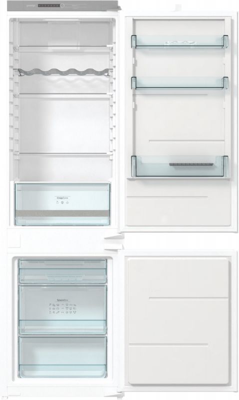 Вбуд. холодильник з мороз. камерою Gorenje NRKI418FA0, 177х55х54см, 2 двері, 180( 68)л, А+, NF+ , зона св-ті, диспл, іонізатор, білий