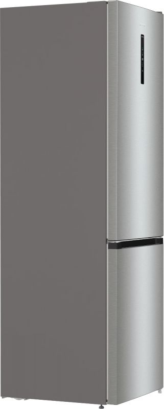 Холодильник з нижн. мороз. камерою Gorenje NRK62DAXL4, Висота - 200см, Глибина-66 см,  255(106)л, А+++, NF, Дисплей, 13 кг/24 г, Інвертор, матовий нерж.