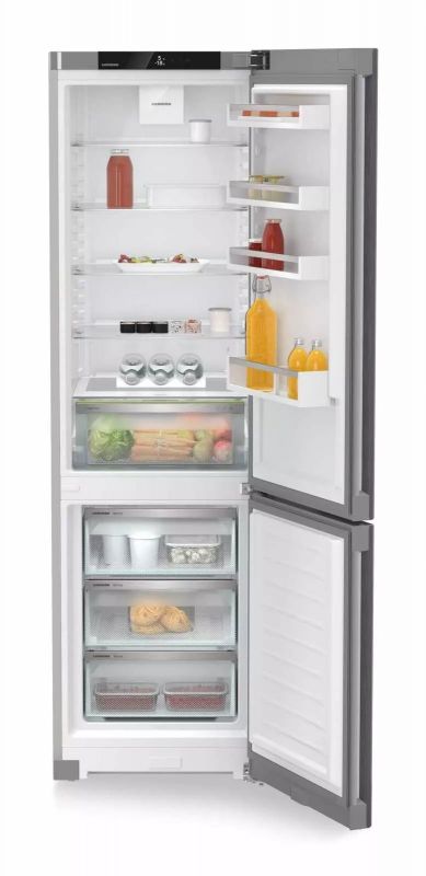 Холодильник Liebherr з нижн. мороз., 201x60x68, холод.від.-266 л, мороз.від.-94л, 2 дв., A, NF, нерж.