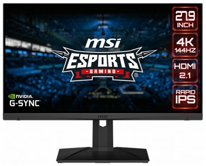 Монітор LCD 27.9" MSI Optix MAG281URF, 2xHDMI, DP, USB-C, 2xUSB, Audio, IPS, 3840x2160, 144Hz, 1ms, 95%DCI-P3, G-SYNC, Pivot, HDR400