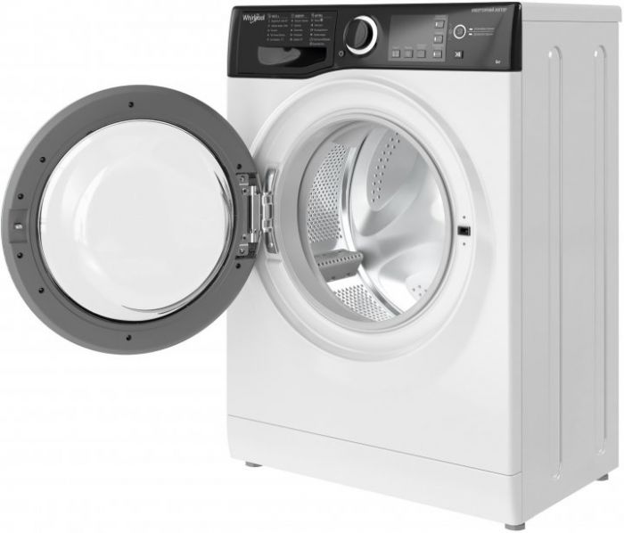 Пральна машина Whirlpool фронтальна, 6кг, 1200, A+++, 43см, дисплей, інвертор, люк чорний, білий