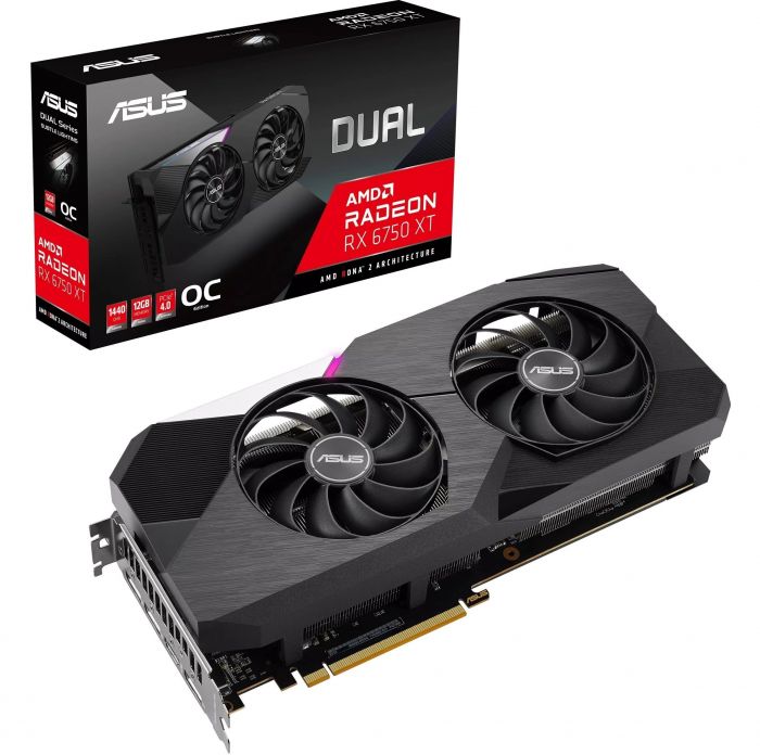 Відеокарта ASUS Radeon RX 6750 XT 12GB GDDR6 DUAL OC DUAL-RX6750XT-O12G