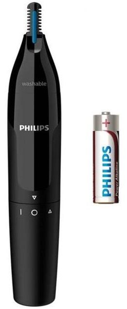 Тример Philips Series 1000, для носа та вух, 1хАА, сталь, чорний