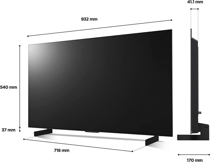 Телевізор 42" LG OLED 4K 100Hz Smart WebOS Dark Titan Sliver