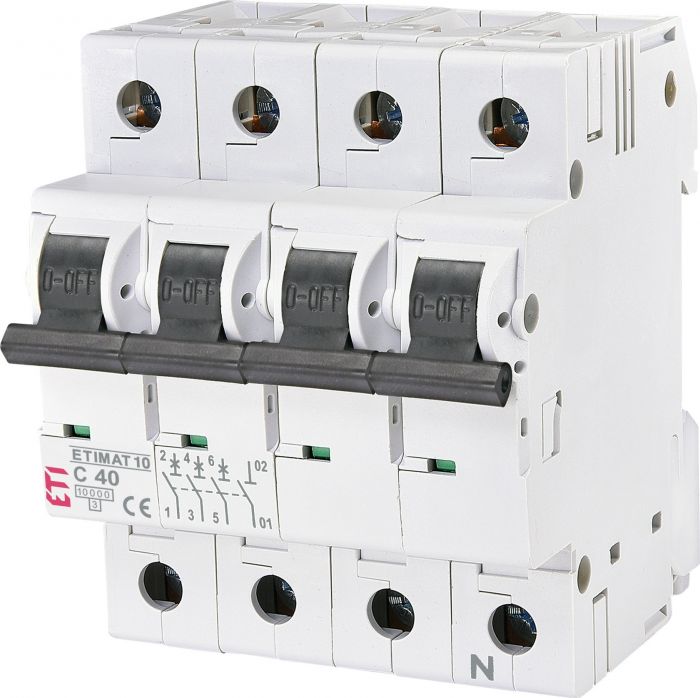 Автоматичний вимикач ETI, ETIMAT 10 3p+N C 40А (10 kA)
