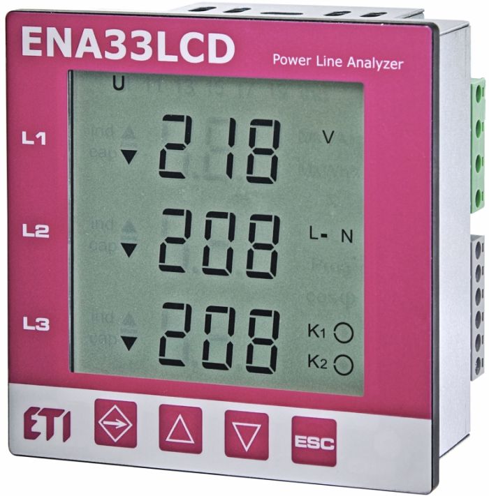 Трифазний аналізатор мережі ENA33LCD (96x96мм, 230V AC)