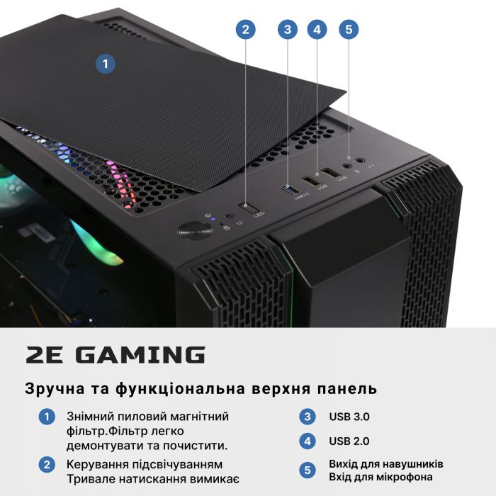 Комп’ютер персональний 2E Asus Gaming Intel i5-10400F/H510/16/480F+1000/NVD1650-4/FreeDos/GM3/500W