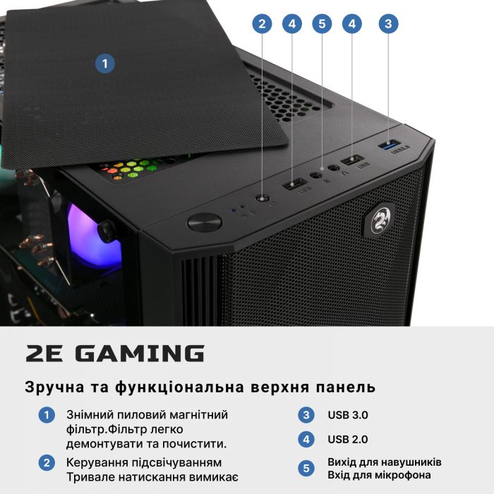 Комп’ютер персональний 2E Asus Gaming Intel i5-10400F/B560/16/480F+1000/NVD1660TI-6/FreeDos/GM3401/650W