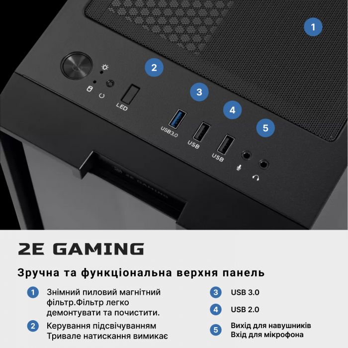 Комп’ютер персональний 2E Asus Gaming Intel i5-10400F/B560/16/500F+2000/NVD3060-12/FreeDos/2E-GM5/650W