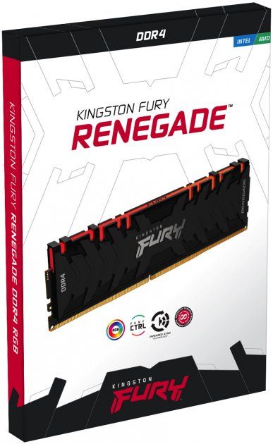Пам'ять ПК Kingston DDR4 16GB KIT (8GBx2) 3600 FURY Renegade RGB