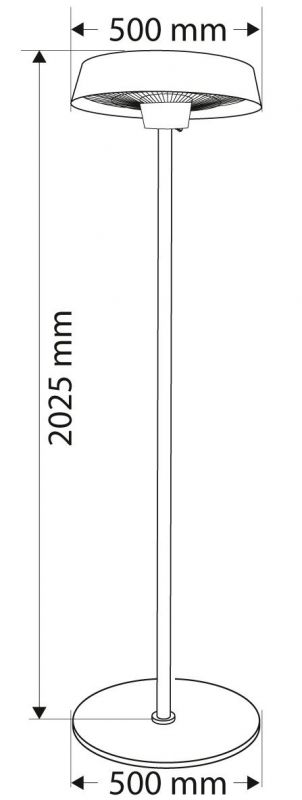 Інфрачервоний обігрівач Neo Tools, підлоговий, 2000 Вт, висота 2.1 м, 50х50х20.2 см, IP34