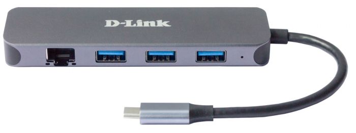 Мережевий адаптер D-Link DUB-2334 1xGE, 3xUSB 3.0, 1xUSB-C, USB-C