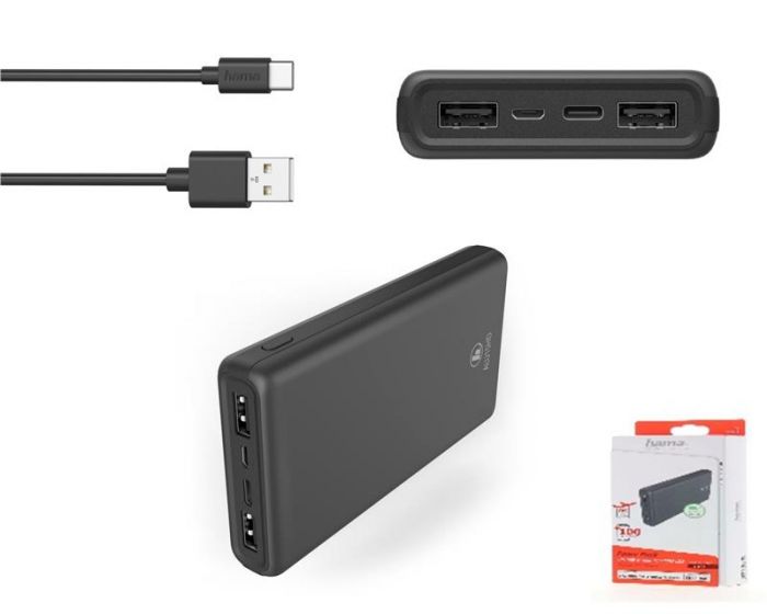 Портативний зарядний пристрій Power Bank Hama ALU15HD 15000 mAh Anthracite