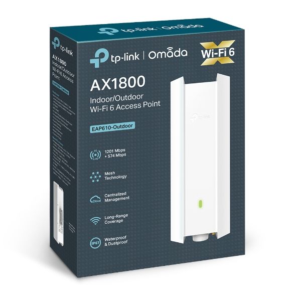 Точка доступу TP-LINKEAP610 OUTDOOR AX1800 1xGE LAN PoE MU-MIMO OFDMA зовн.