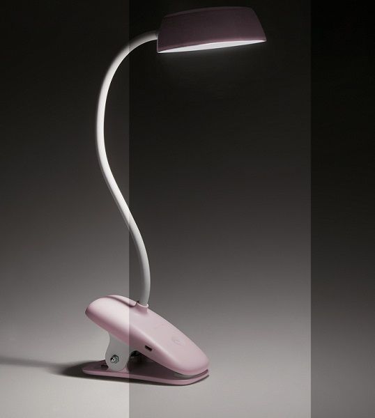 Лампа настольна Philips LED Reading Desk lamp Donutclip 3W, 4000K, 1200mAh (Lithium battery), рожевий