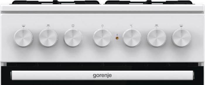 Плита Gorenje GK5B41WH комбінована, 70л, 50x60см, дисплей, IconLed, емальовані,  білий