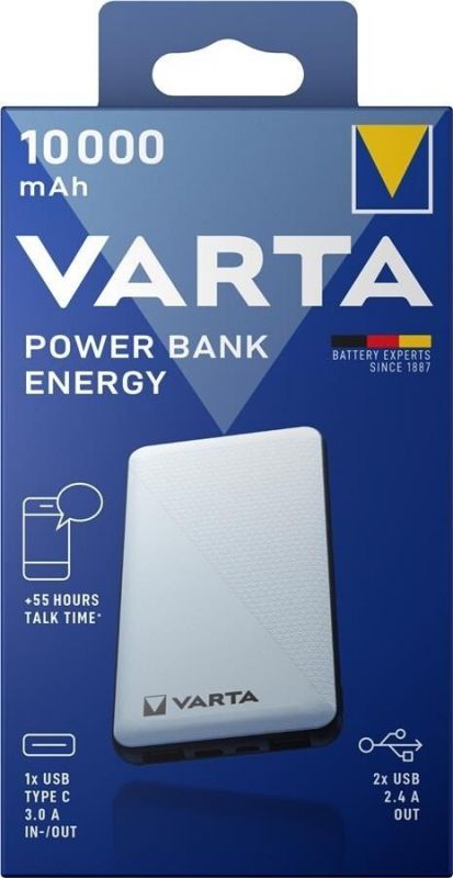 Універсальна літієва батарея Power Bank Varta ENERGY 10000mAh, White