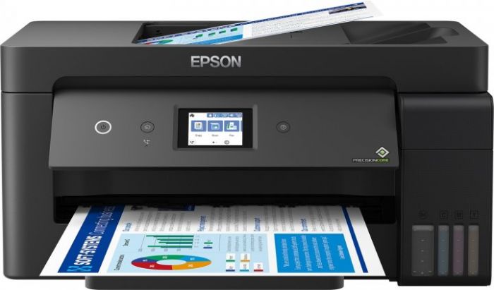 БФП ink color A3 Epson EcoTank L14150 38_24 ppm Fax ADF Duplex USB Ethernet Wi-Fi 4 inks Black Pigment