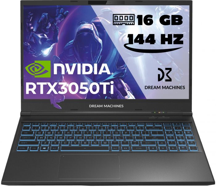 Ноутбук Dream Machines RG3050Ti-15 15.6FHD IPS 144Hz/Intel i5-12500H/16/1024F/NVD3050Ti-4/DOS