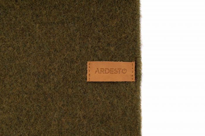 Плед Ardesto Leonardo Doubleface, 140x200см, 100% вовна, хакі-шоколад
