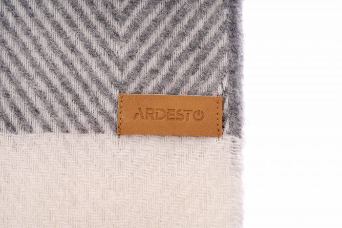Плед Ardesto Leonardo Bianco, 140x200см, 100% вовна, сірий
