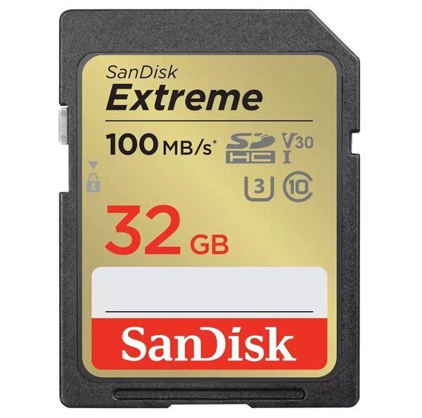 Карта пам'яті SanDisk SD   32GB C10 UHS-I U3 R100/W60MB/s Extreme V30