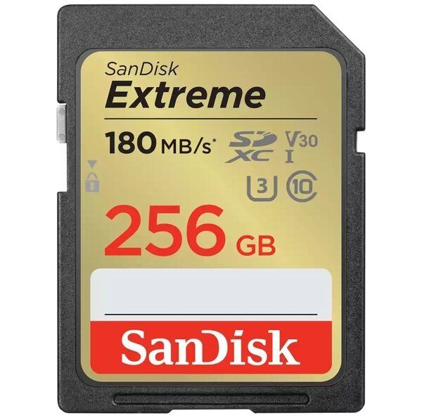 Карта пам'яті SanDisk SD  256GB C10 UHS-I U3 R180/W130MB/s Extreme V30