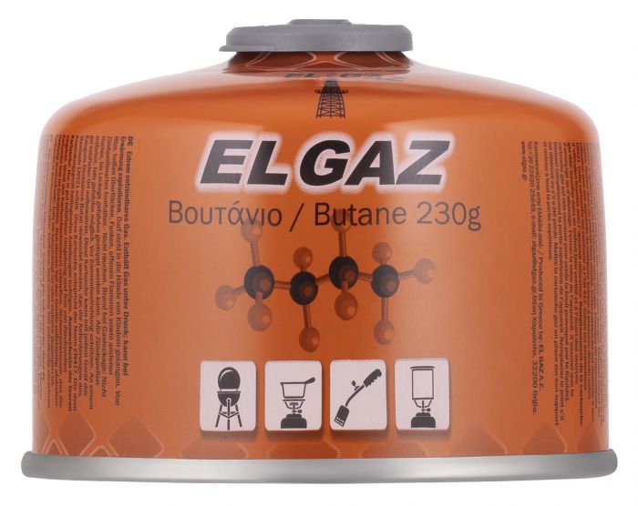 Балон-картридж газовий EL GAZ ELG-300, бутан 230 г, для газових пальників, з двошаровим клапаном, одноразовий