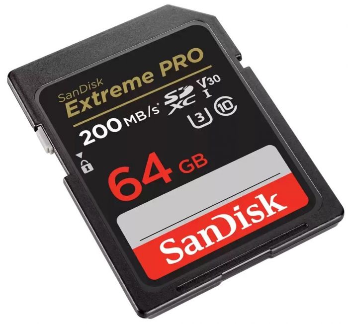 Карта пам'яті SanDisk SD   64GB C10 UHS-I U3 R200/W90MB/s Extreme Pro V30