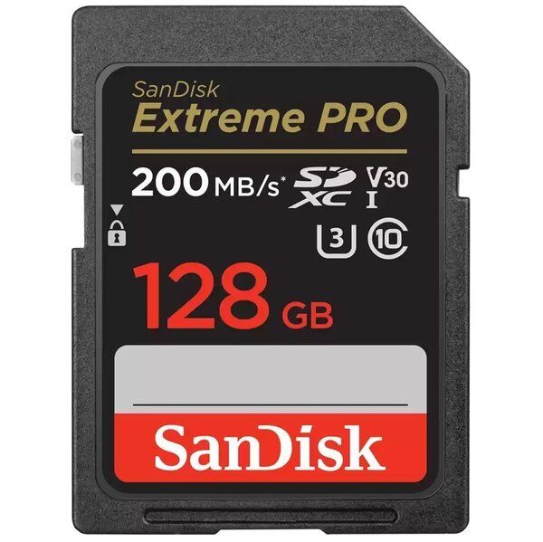 Карта пам'яті SanDisk SD  128GB C10 UHS-I U3 R200/W140MB/s Extreme Pro V30