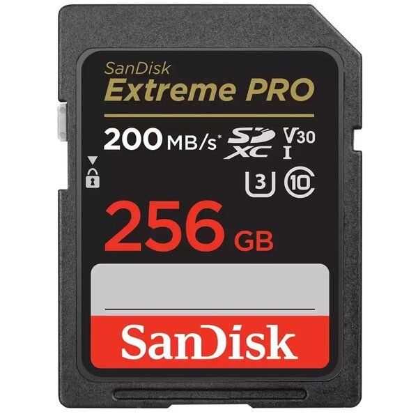 Карта пам'яті SanDisk SD  256GB C10 UHS-I U3 R200/W140MB/s Extreme Pro V30