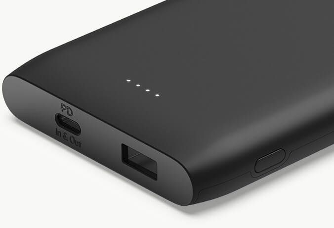 Універсальна літієва батарея Power Bank Belkin 10000mAh, 18W, USB-A, USB-C Black