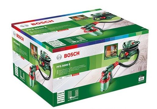 Фарборозпилювач Bosch PFS 5000 E, 1200Вт, 500 мл/хв, 3м?/хв, доп. контейнер та мішалка, 4.8кг