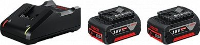 Акумуляторні батареї з ЗУ Bosch, комплект 2 шт, GBA 18Вх4.0A*год + GAL 18V-40