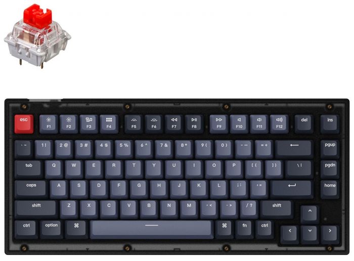 Клавиатура Keychron V1 84 Key QMK Gateron G PRO Red Hot-Swap RGB Frosted Black