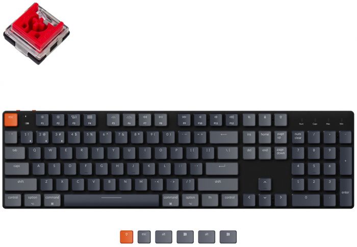 Клавіатура Keychron K5SE 104 Key Optical Red White Led Hot-Swap WL UA Black