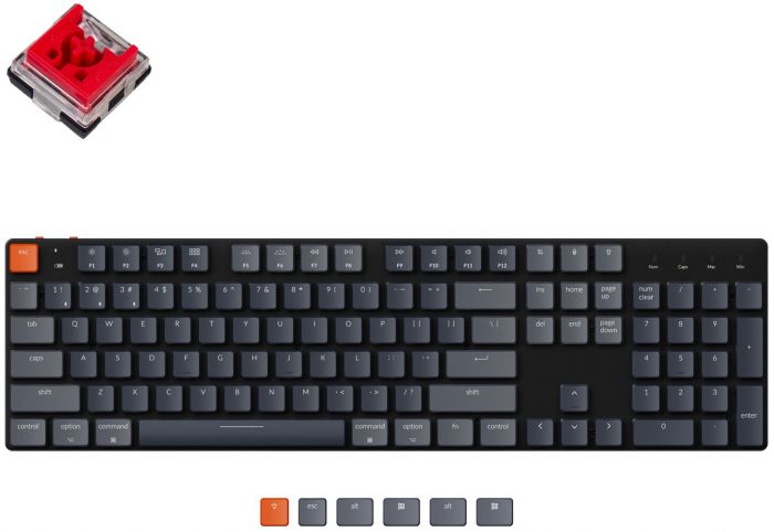Клавіатура Keychron K5SE 104 Key Optical Red RGB Hot-Swap WL UA Black